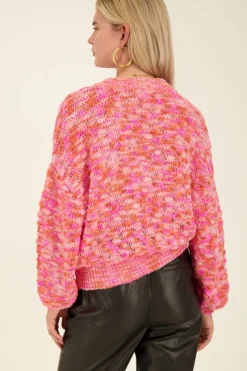 My Jewellery Pull Oversize En Maille Rose Et Orange Sale