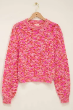 My Jewellery Pull Oversize En Maille Rose Et Orange Sale