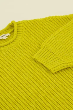 My Jewellery Pull Oversize En Maille Avec Col Montant Vert citron New