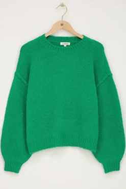 My Jewellery Pull Oversize à Manches Ballon Vert Best
