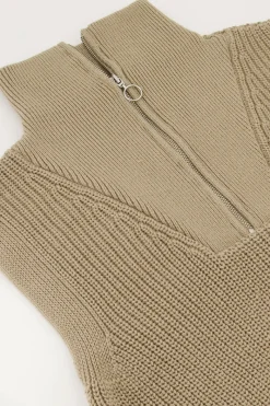 My Jewellery Pull Sans Manches Avec Fermeture éclair Beige Clearance