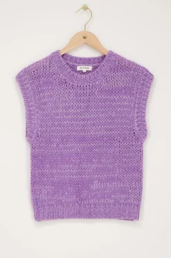 My Jewellery Pull Sans Manches En Maille Violet Outlet