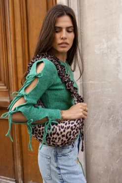 My Jewellery Pull Vert Avec Nœuds Sur Les Manches Hot