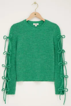 My Jewellery Pull Vert Avec Nœuds Sur Les Manches Hot