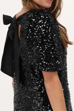 My Jewellery Robe à Paillettes Noires Avec Nœud Dans Le Dos Online