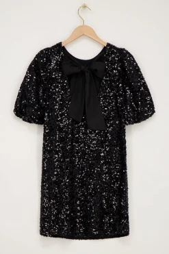 My Jewellery Robe à Paillettes Noires Avec Nœud Dans Le Dos Online