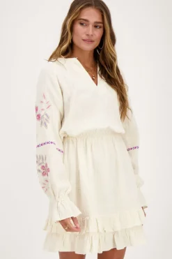 My Jewellery Robe Avec Broderies Beige Sale