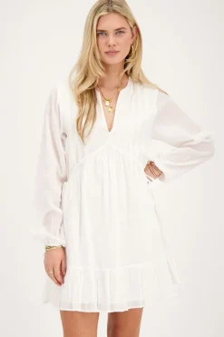 My Jewellery Robe he Avec Col En V Et Ruban Adhésif Blanc Hot