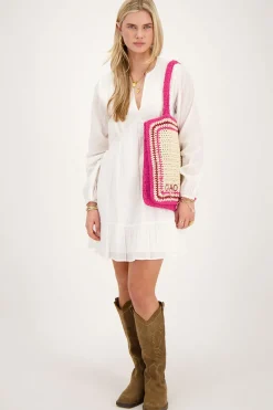 My Jewellery Robe he Avec Col En V Et Ruban Adhésif Blanc Hot