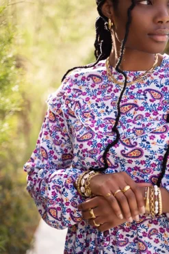 My Jewellery Robe Blanche Motif Cachemire Discount