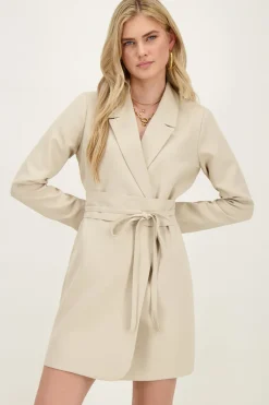 My Jewellery Robe Blazer Avec Ceinture Beige Sale