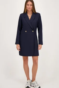 My Jewellery Robe Blazer Bleue Avec Cordon De Serrage Bleu foncé/Bleu Online