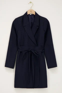 My Jewellery Robe Blazer Bleue Avec Cordon De Serrage Bleu foncé/Bleu Online