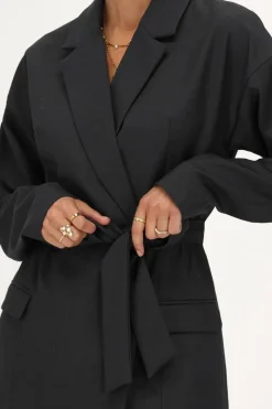 My Jewellery Robe Blazer Grise Avec Col à Revers Gris foncé Sale
