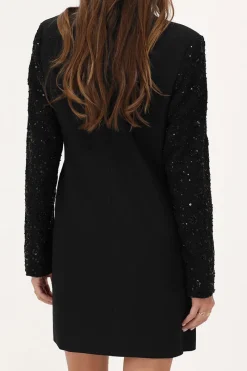 My Jewellery Robe Blazer Noire à Manches Pailletées Sale