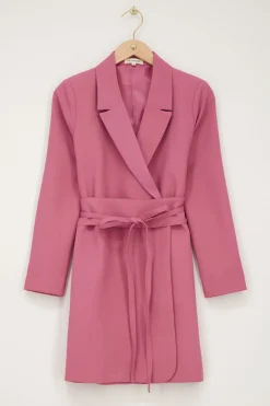 My Jewellery Robe Blazer Avec Ceinture Rose Clearance