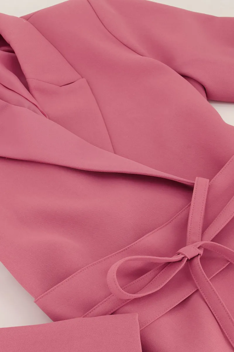 My Jewellery Robe Blazer Avec Ceinture Rose Clearance