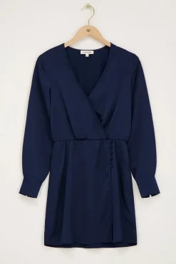 My Jewellery Robe Bleu Foncé Aspect Satiné Discount