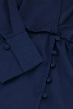 My Jewellery Robe Bleu Foncé Aspect Satiné Discount