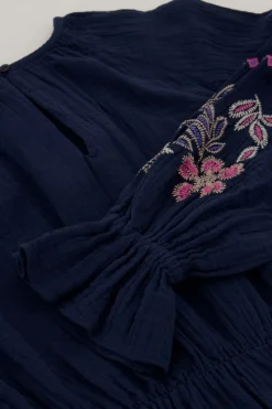 My Jewellery Robe Foncé Avec Broderie Bleu Hot