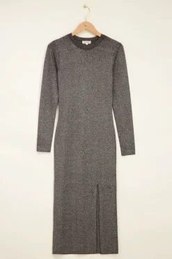 My Jewellery Robe Bodycon Noire Avec Lurex Argenté Fashion