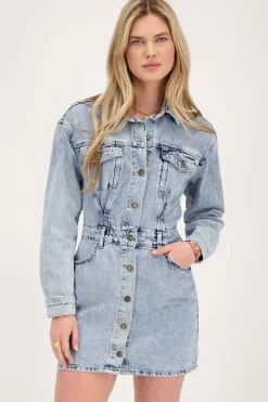 My Jewellery Robe Boutonnée En Denim Bleu New