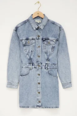 My Jewellery Robe Boutonnée En Denim Bleu New