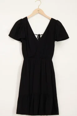 My Jewellery Robe Courte e Avec Encolure En V Noir Outlet