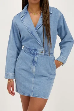 My Jewellery Robe En Denim Bleu Avec Col Online