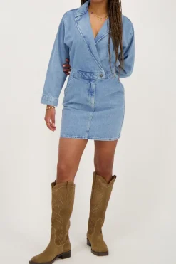 My Jewellery Robe En Denim Bleu Avec Col Online
