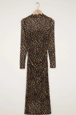 My Jewellery Robe En Maille Avec Imprimé Léopard Sombre Sale