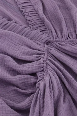 My Jewellery Robe En Mousseline Violette à Manches Bouffantes Fashion