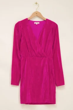My Jewellery Robe En Velours Rose Col V Clearance