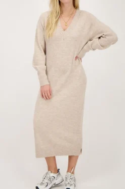 My Jewellery Robe Longue Avec Col En V Beige Sale