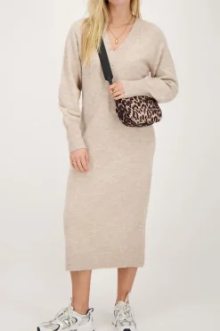 My Jewellery Robe Longue Avec Col En V Beige Sale