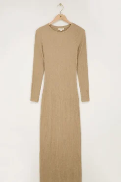 My Jewellery Robe Longue Avec Structure Et Fente Beige Sale