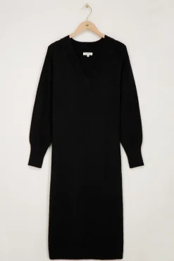 My Jewellery Robe Longue e Avec Col En V Noir Discount