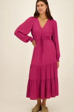 My Jewellery Robe Longue Violette Effet Satin Discount