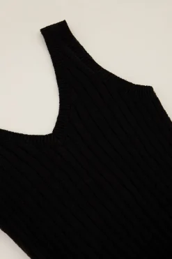 My Jewellery Robe Maxi Noire En Tissu Bouclette Avec Fente Online