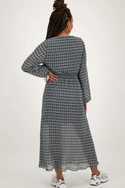 My Jewellery Robe Midi Bleu Foncé à Imprimé Fleuri Clearance