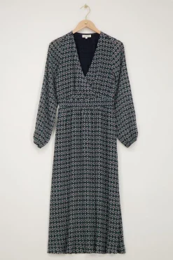 My Jewellery Robe Midi Bleu Foncé à Imprimé Fleuri Clearance