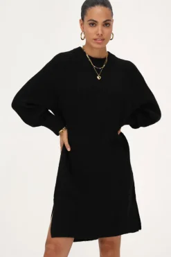 My Jewellery Robe Midi e En Maille Noir Clearance