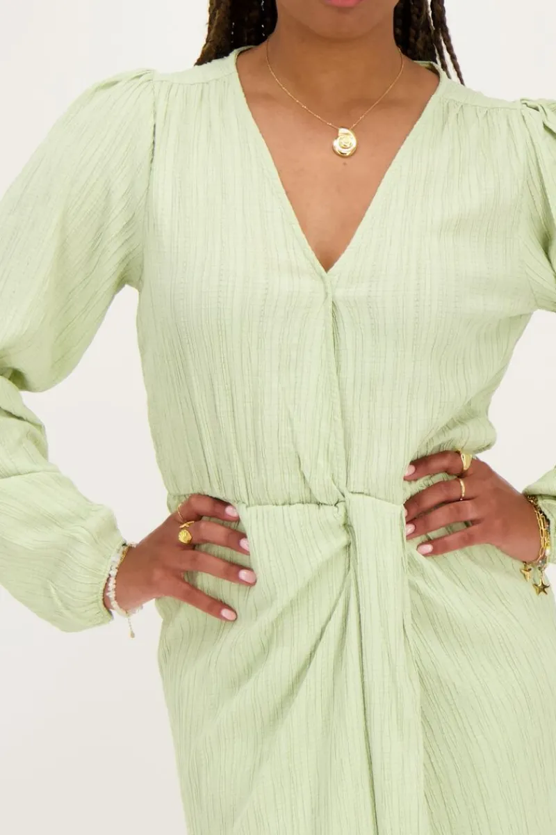 My Jewellery Robe Midi Verte à Chevauchement Vert menthe/Vert Sale