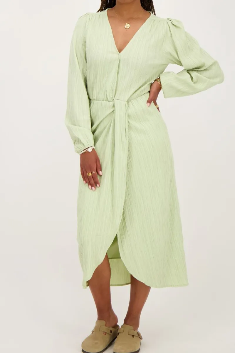 My Jewellery Robe Midi Verte à Chevauchement Vert menthe/Vert Sale