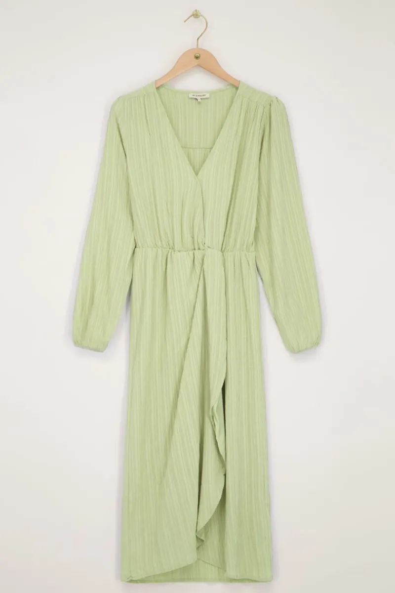 My Jewellery Robe Midi Verte à Chevauchement Vert menthe/Vert Sale