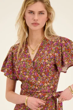 My Jewellery Robe Midi Verte à Imprimé Floral Best