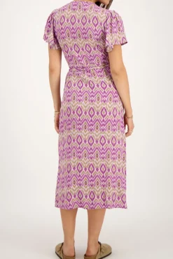 My Jewellery Robe Midi Violette Avec Imprimé Aztèque Violet/Vert Clearance
