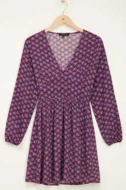 My Jewellery Robe Multicolore Avec Motif Floral Et Manches Longues New