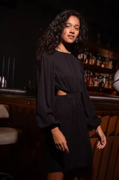 My Jewellery Robe Noire à Clous Et Découpes Online