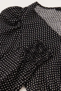 My Jewellery Robe Noire à Imprimé Trèfle Fashion